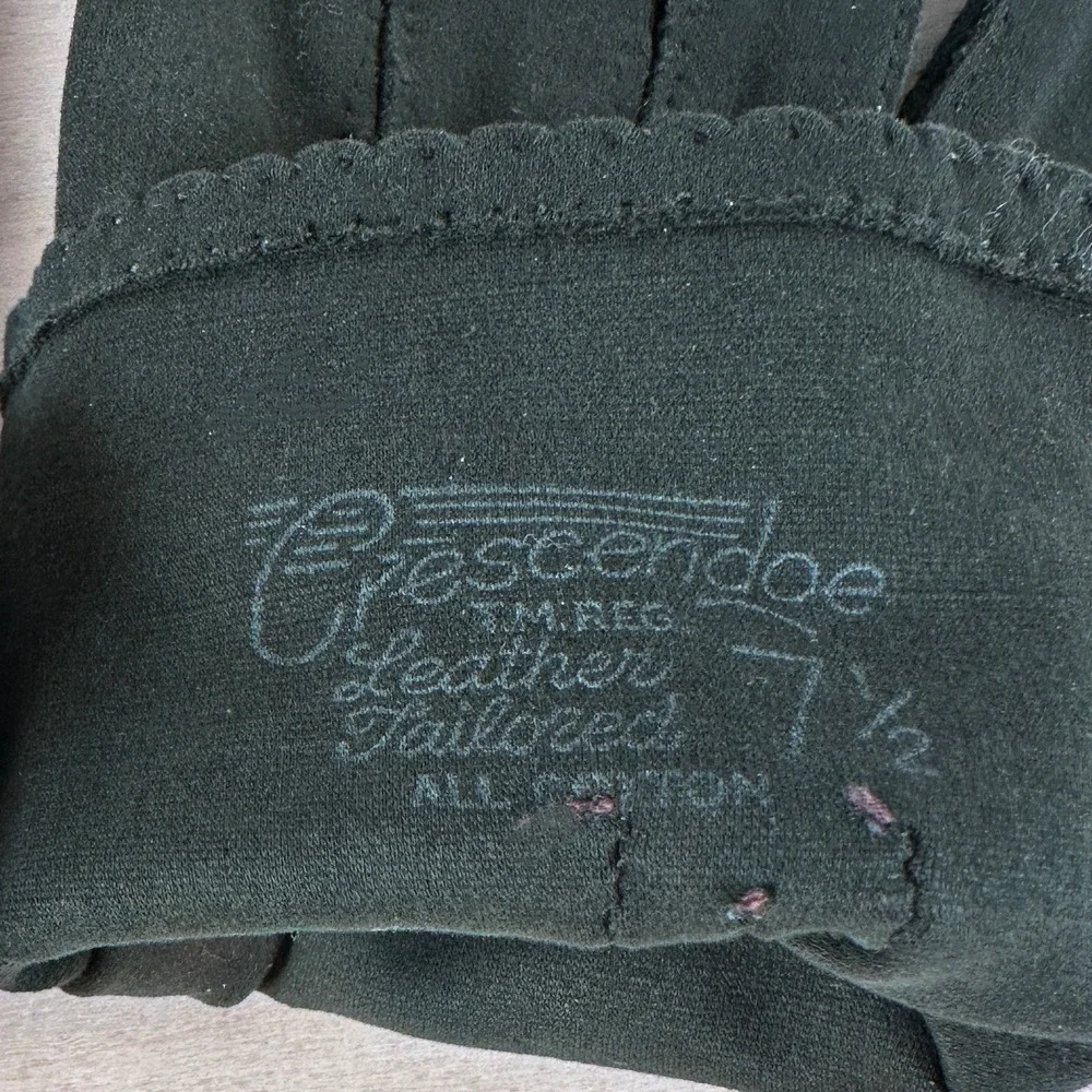 Vintage Black‎ & Dark Green Gloves Lot Fownes Crescendoe Leather Tailored Cotton